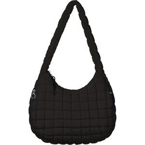 🆕Women Black Puffer Tote Bag Quilted Crossbody Bag Padding Cotton Carryall Bag